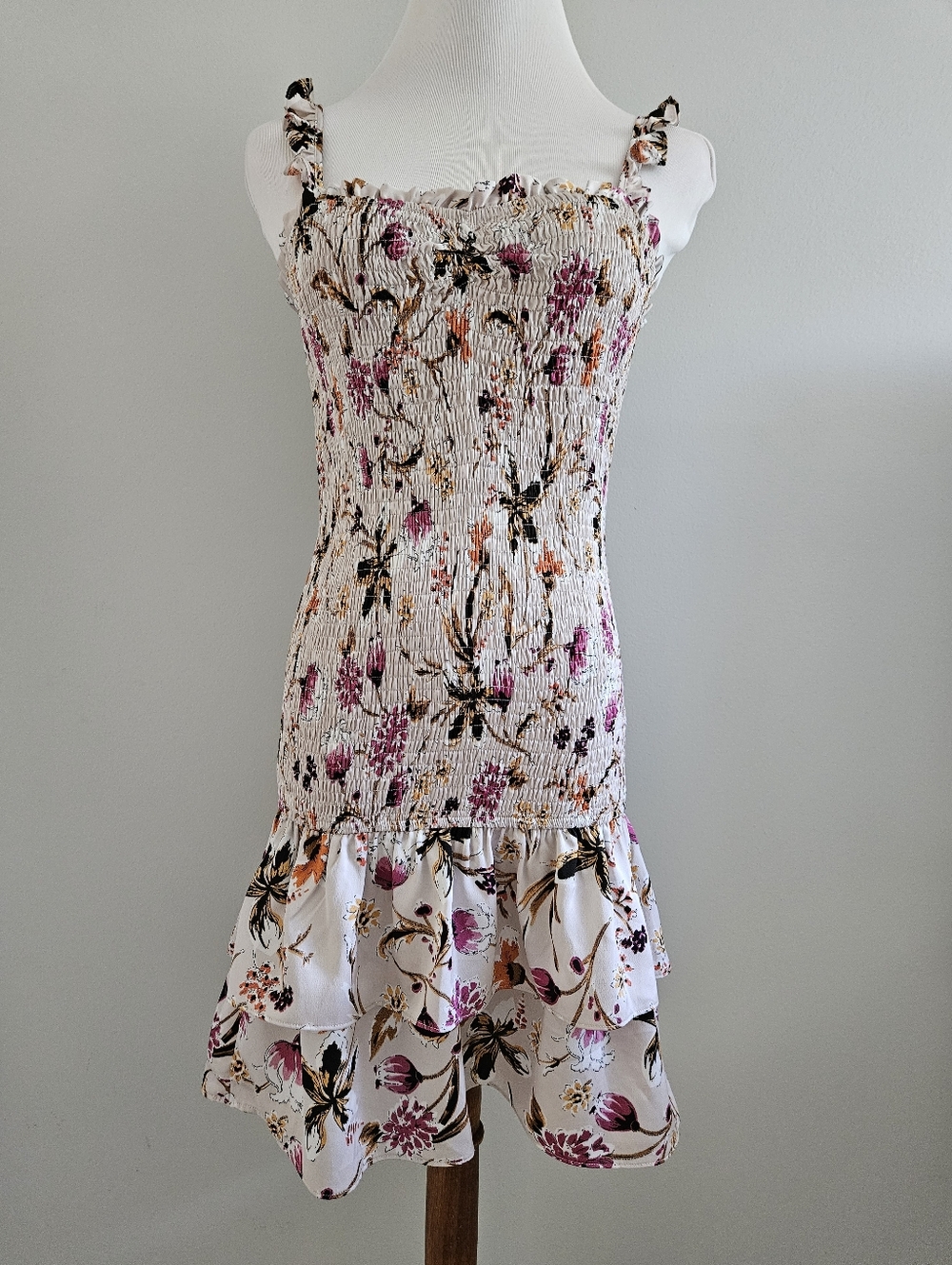 Storia | Smocked And Ruffles Floral Mini Dress